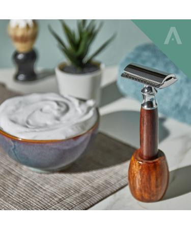 Socialic Razor Plane Set - High-Quality Safety Razor with Wooden Handle 5 Blades & Holder | Gentle Wet Shave & Hair Removal - Buy Online on GoSupps.com