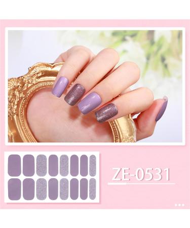20 Pcs Semi Cured Gel Nail Strips With Soft Glossy Gel Finish Long Lasting Nail Wraps Glitter Gel Nail Stickers Convenient And Easy To Use Nail Sticker Ze0532 - Buy Online on GoSupps.com