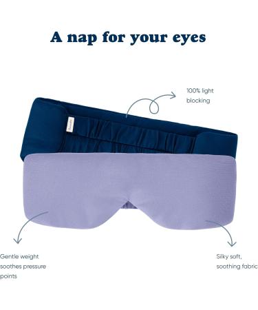 Bearaby Weighted Eye Mask for Sleeping | Soothing Light Blocking Sleep Mask for Side Sleepers - Midnight Blue - Buy Online on GoSupps.com