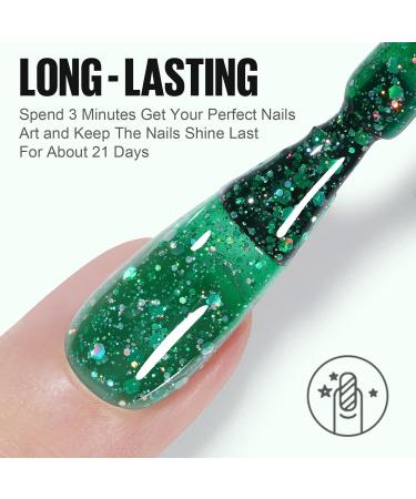 Tomicca UV Nail Polish Set - 6 Colors Blue Green Glitter | Non-Toxic & Durable Christmas Gift for DIY Nail Art | Autumn Gel Polish for Home & Salon | 8ml A101092 - Buy Online on GoSupps.com