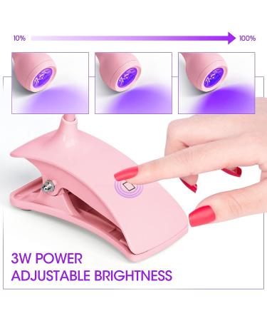 AORAEM Portable LED Nail Lamp - Professional Gel Polish Light for DIY Nail Art - Pink - Buy Online on GoSupps.com