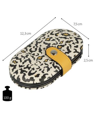 Claus's 5-Part Manicure Set - Carbon & Stainless Steel Nail Scissors Clippers Tweezers | Stylish Leo Etui in Cream Brown & Black - CL-96111 - Buy Online on GoSupps.com