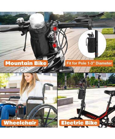 Desing Wish Insulated Bike Water Bottle Holder - 16-24oz Black Medium - Non-Slip Straps - Multiple Installation Methods - for Mountain, Road Bike, eBike, Scooter - Buy Online on GoSupps.com