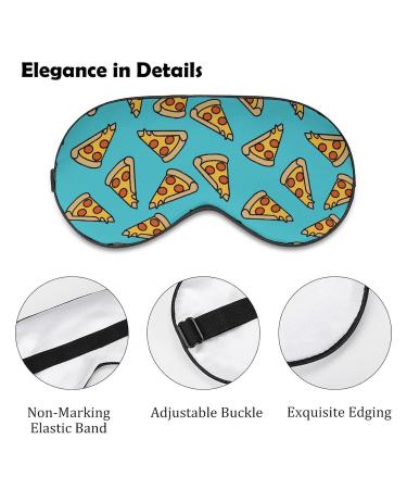 Funny Pizza Pattern Sleep Mask - Adjustable Elastic Strap for Women Men - Blackout Eye Cover for Yoga, Travel, Nap - Buy Online on GoSupps.com