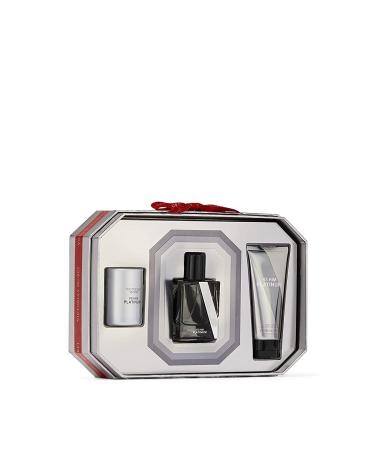 Victoria's Secret Platinum 3-Piece Luxe Fragrance Gift Set - 1.7 oz Cologne, Travel Lotion & Candle 4.35 Fl Oz - Buy Online on GoSupps.com