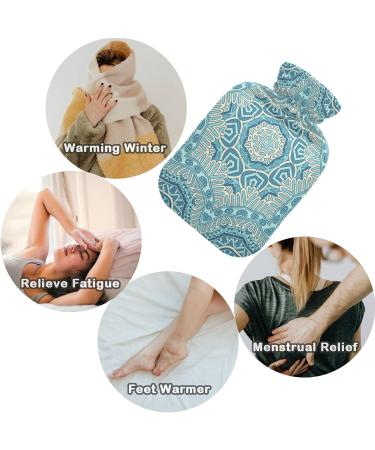NAANLE Hot Water Bottle with Lid - Snowflakes Paisley Mandala | 1L Heat Bottle for Pain Relief & Therapy - Buy Online on GoSupps.com
