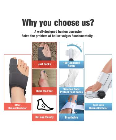 Tech Love Bunion Corrector & Toe Separator for Women and Men + 2 Fixed Straps - Buy Online on GoSupps.com