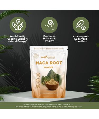 Gade Nutrition Organic Maca Root Trio Powder - Yellow, Red and Black Maca | 250g (8.8 oz) | Non-GMO, Gluten-Free, Dairy Free, Vegan | USA Ma - Buy Online on GoSupps.com