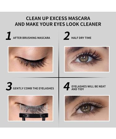DUcare Eyelash Comb & Eyebrow Brush with Cover | Arc Designed Mascara Applicator and Definer - Black Folding Cosmetic Tool - Buy Online on GoSupps.com