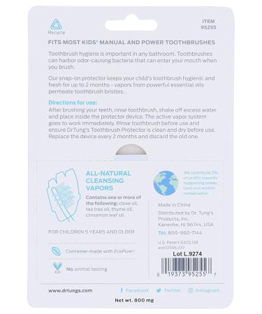 DrTung's Kid Oral Toothbrush Protectors - 2 Count | Dental Hygiene for Children - Buy Online on GoSupps.com