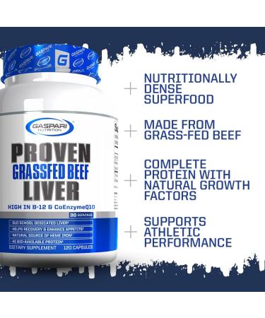 Gaspari Nutrition Proven Liver, Grass-fed Beef Liver, Nutritionally Dense Superfood, Supports Athletic Performance, Natural Growth Factors, Old School Supplements (30 Servings) - Buy Online on GoSupps.com