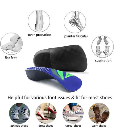 Orthopedic Insoles for Flat Feet & Plantar Fasciitis | Comfort Heel Pillow for Men & Women | 3/4 High Nozzle Inserts for Walking Running & Training (L - 43-46 EU) - Buy Online on GoSupps.com