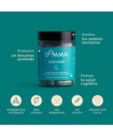  DOMMA Menopause - Rest Domma | Capsules for Natural Sleep | Natural Treatment for Insomnia and Night Sweats with Sage Reishi and California Poppy | Melatonin-Free - 56 Capsules - Buy Online on GoSupps.com