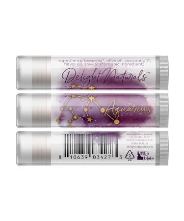 Delight Naturals Zodiac Lip Balm - Set of Three - Choose Your Sign (Aquarius) - Buy Online on GoSupps.com