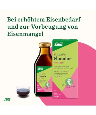 Salus Herbal Blood Floradix with Iron - 250ml - Prevent Iron Deficiency with Plant-Based Tonics - International Shipping Available - Buy Online on GoSupps.com