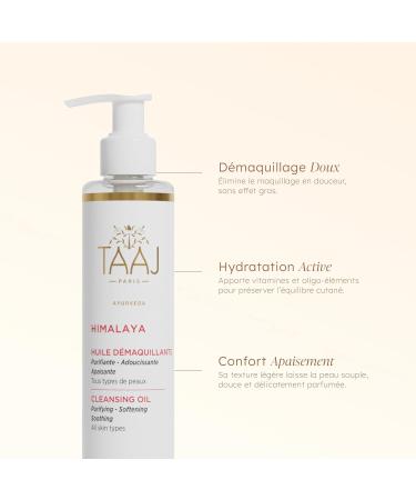  TAAJ TAAJ | Cleansing Oil - HIMALAYA | Deep Care Cleansing & Moisturizing | Cleanses & Removes Impurities | Clean Soft & Soothed Skin | All Skin Types | Vegan | Pack of 2 x 200ml - Buy Online on GoSupps.com