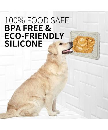 Silicone Licking Mat for Dogs and Cats - Boredom & Anxiety Relief, Slow Feeder Dog Food Mat - Beige, 3 Interactive Puzzles - Buy Online on GoSupps.com