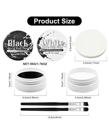 Black and White Face Paint Set - Professional Halloween Makeup for Adults & Kids | 2.47 oz Skeleton & Ghost Costume SFX Paint - Buy Online on GoSupps.com