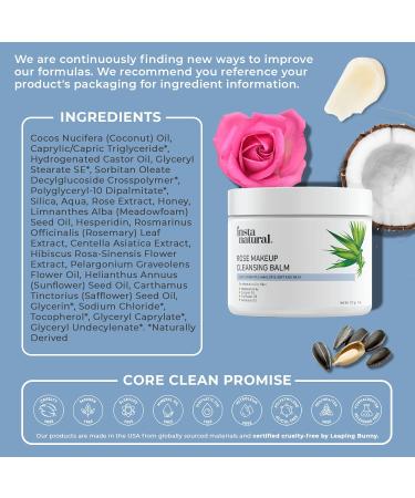 InstaNatural Rose Makeup Cleansing Balm - Hydrating 4 oz | Gentle Makeup Remover - Buy Online on GoSupps.com
