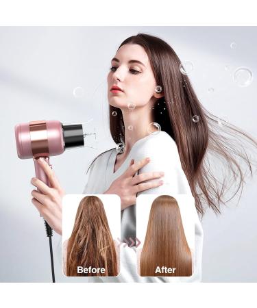 1875W Ionic Hair Dryer for Women - Professional Constant Temperature Blow Dryer with Magnetic Nozzle - Light Pink | Ideal for Home & Travel - Buy Online on GoSupps.com