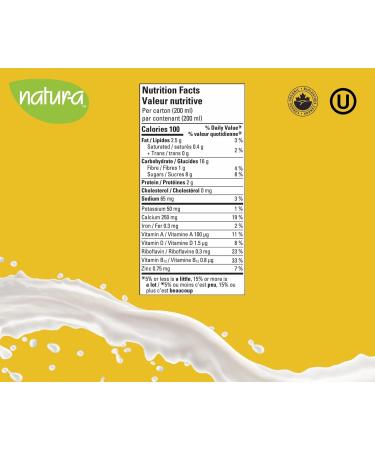 NATURA Mini Vanilla Oat Milk - Organic & Gluten Free - Dairy Free - Vegan - Shelf Stable - Plant Based Beverage - Non-GMO - Perfect for Lunch Box - Made in Canada | 200ml (Pack of 3) Vanilla - Oat - Buy Online on GoSupps.com