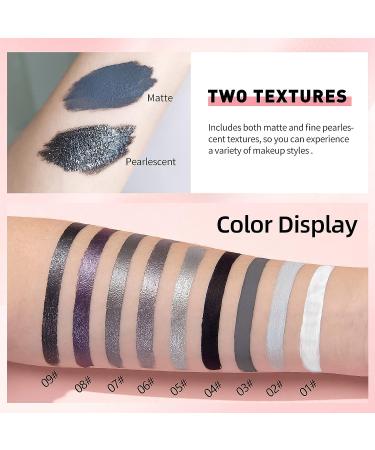 SUMEITANG 9 Color Cool Toned Matte Glitter Liquid Eyeshadow Set - Smokey Eye Makeup with High Pigment, Waterproof Formula - Buy Online on GoSupps.com
