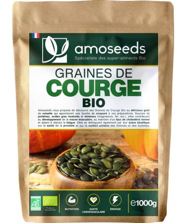 Organic Squash Seeds 1kg | Origin Europe | Cucurbita pepo | Unroasted Salt-Free 100% Natural | Superior Quality