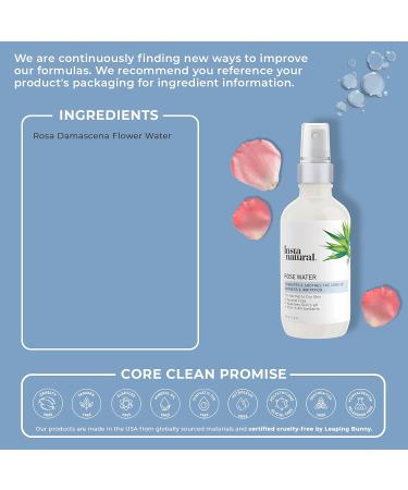 InstaNatural Organic Rose Water 4 fl oz - Alcohol-Free & Natural Skincare - Buy Online on GoSupps.com