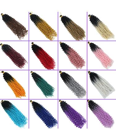 Art Hair Extensions - 35.6 cm Afro Curls Rotated Crocheted Ombre Braiding Hair in Burgundy Pink Gray Green & Blond - 14 Inches - Buy Online on GoSupps.com