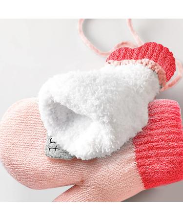 Kids Cute Fox Knitting Gloves with Plush Lining | 1-3 Yrs | Cartoon/Pink - Buy Online on GoSupps.com