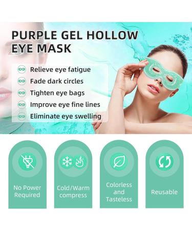 WOVTE Cooling Eye Mask Reusable Hot or Cold Therapy Gel Bead Eye Mask with Soft Plush Backing and Adjustable Strap for Puffy Eyes Dry Eyes Dark Circles Headache (Green(hollow)) - Buy Online on GoSupps.com