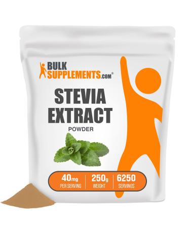 BulkSupplements.com Stevia Extract Powder - Sugar Substitutes - Pure Stevia Powder - Sugar Alternative - Zero Calorie Sweetener - Keto Sweetener - Sugar Substitute for Baking (250 Grams - 8.8 oz) 8.81 Ounce (Pack of 1)