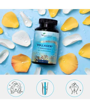 Vegavero collagen vegan capsules Unique branded raw material VOLLAGEN Vegan Collagen with Hyaluronic Acid Laboratory tested Without additives 240 capsules - Buy Online on GoSupps.com