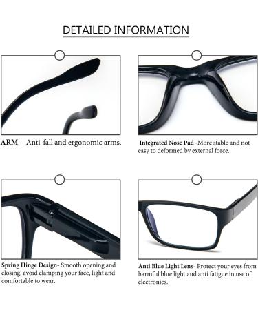 Kokobin 5 Pack Blue Light Filter Reading Glasses | Spring Hinge Computer Glasses for Men & Women | Glare Protection 1.0 Diopters - Buy Online on GoSupps.com
