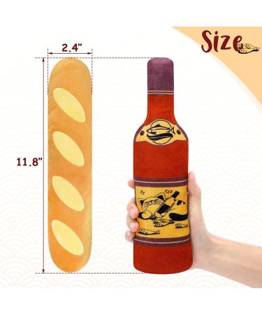 CiyvoLyeen Catnip Toy Bundle for Cat Lovers - Pack of 2 | Interactive Bread & Wine Bottle Cat Kicker Toys | Large Cat Chew Teething & Plush Catmint Stuff Toy for Indoor Kittens - Buy Online on GoSupps.com