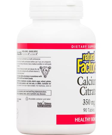 Natural Factors Calcium Citrate 350 mg - 90 Tablets for Strong Bones - Buy Online on GoSupps.com