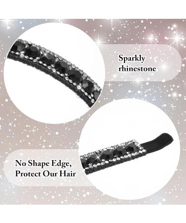Sparkling Headband Rhinestone Headbands For Women Girls Non-Slip Diamante Headband Glitter Hair Band Skinny Headbands Wedding Birthday Holiday Hair Accessories For Bridal Women Girls Gifts (Black) - Buy Online on GoSupps.com