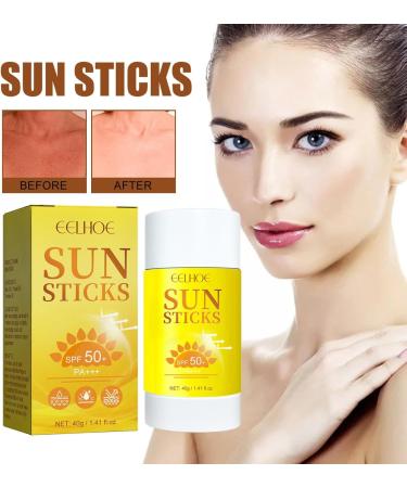 Organic Sunscreen Stick Spf50+ Face & Lips - Waterproof Sun Stick - Sunscreen Stick Long Lasting Face Sunscreen Cream Korean Sunscreen Stick Face Travel Size Korean Sunscreen For Face (1pc) - Buy Online on GoSupps.com