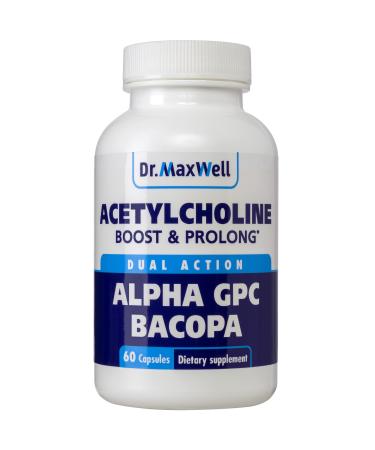 Acetylcholine, Alpha GPC Choline 600mg + Bacopa, Better Than Each Alone. More Reliable Acetylcholine (Responsible for Memory & Learning) Supplement, Dual Action Unlike Competitors. Best Choline Form