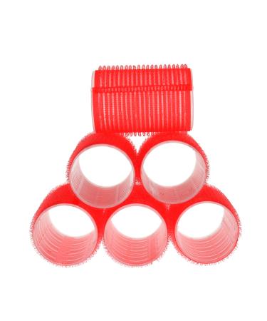 HOME-X Professional Hair Roller, 1.5" Diameter, Self-Holding Hair Curlers (Red)