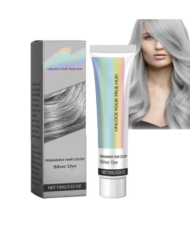 Generisch 2024 Natural Silver Gray Hair Colouring Cream for grey hair silver grey natural colouring cream unisex for all hair types 100 ml