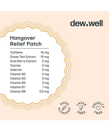 Dew Well Hangover Support Patch - Energy-Boosting Ingredients like Caffeine, Taurine, Acai Berry - 30 Patches for Easy Use - 30 Count Pack - Buy Online on GoSupps.com