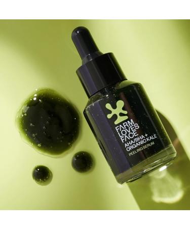 Farm Loves Face AHA/BHA + Organic Kale Green Facial Exfoliating Serum Smoothing Pore Firming Cleansing Translucent Vegan Oil-Free Fragrance-Free Alcohol-Free 1 Count (28 ml) - Buy Online on GoSupps.com