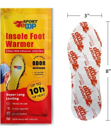 20 Pairs of Adhesive Insole Foot Warmers - Up to 10 Hours of Heat - Ultra Thin & All Natural - Odorless Hot Insole Warmers for Sport Temp - Buy Online on GoSupps.com