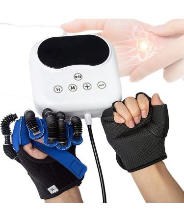 Stroke Hand Splint Assistive Gloves Finger Straightening Brace Guard with Single Finger Training and Mirror Mode Right-XL right X-Large