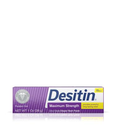 Desitin Diaper Rash Ointment Desitin Maximum Strength Original Paste for Diaper Rash, 1 Oz