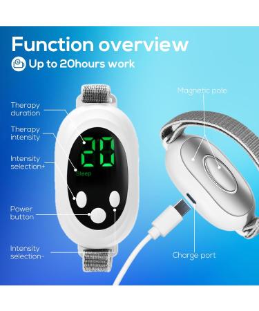 Anti-Nausea Wristband - Rechargeable Motion Sickness Bands for Travel & Morning Relief - White - Buy Online on GoSupps.com