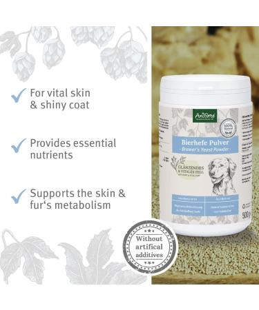 AniForte Brewer's Yeast Powder for Dogs & Cats 500g - 100% pure & natural brewers yeast biotin & vitamin B for dogs & cats for healthy skin & shiny coat - Buy Online on GoSupps.com