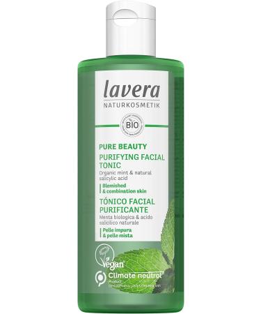 lavera PURE BEAUTY Purifying Facial Tonic - organic mint and natural salicylic acid - vegan - Natural Cosmetics - Leaves skin feeling cleansed - 200ml - Buy Online on GoSupps.com