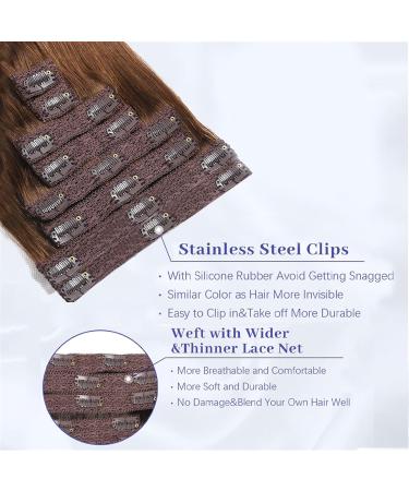 Hair Extensions Clip in Hair Extensions Remy Human Hair Chocolate Brown Double Weft Hair Extensions Clip in Human Hair Double Weft Silky Straight #4 Natural Human Hair(26inches 240g) 26inches 240g - Buy Online on GoSupps.com